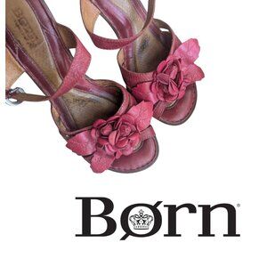 Born Heels Size 8 Flower/Rose Detail